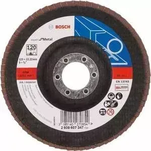 Круг лепестковый торцевой BOSCH 125х22.2мм K120 Expert for Metal (2.608.607.347)