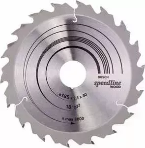 Диск пильный BOSCH 165х30мм 18зубьев Speedline Wood (2.608.640.789)