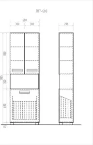 П17к 600 plaza пенал plaza 600 с бельевой корзиной