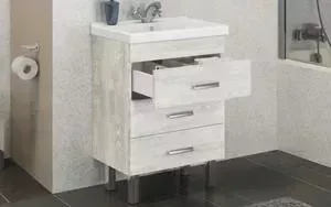 Тумба с раковиной Comforty с Никосия 60Н дуб белый (4142203)