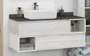 Тумба с раковиной Comforty с и столешницей Прага 120 дуб белый (4136269)
