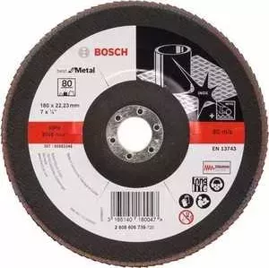 Круг лепестковый торцевой BOSCH 180х22.2мм K80 Best for Metal (2.608.606.739)