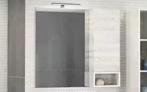 Зеркальный шкаф Comforty Прага 90 дуб белый правый (4136263)