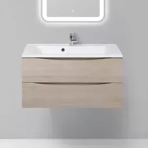 Тумба с раковиной BELBANGO с Marino 90 rovere grigio (MARINO-900-2C-SO-RG-P, BB900/450-LV-MR-PR)