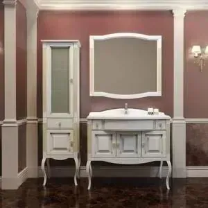 Мебель для ванной OPADIRIS Лаура 1200 белый с бежевой патиной