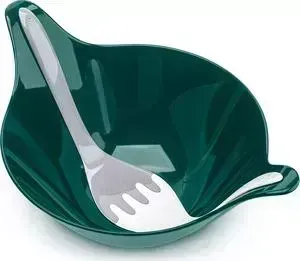 Салатница с приборами Koziol с 4 л бело-серая Leaf 2.0 (3693377)