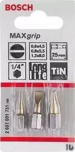 Набор бит BOSCH х25мм 3шт MaxGrip (2.607.001.754)