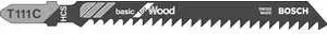 Пилки для лобзика BOSCH 100мм 5шт T111С Basic for Wood (2.608.630.033)