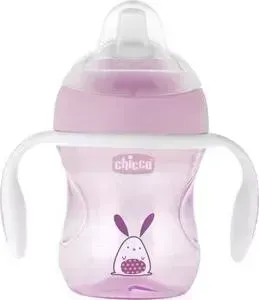 Поильник CHICCO Transition Cup (силиконовый носик), 1 шт , 4 мес+, 200 мл, розовый, 340624011