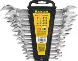 Набор ключей KRAFTOOL рожковых 12шт 6-32 мм (27033-H12C)