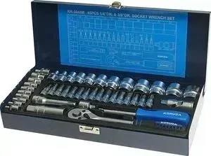 Набор головок торцевых KORUDA 1/4" 3/8"DR 45 предметов (KR-3045M)