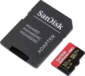 Карта памяти SANDISK Extreme Pro microSDHC 32GB + SD Adapter Rescue Pro Deluxe 100MB/s A1 C10 V30 UHS-I U3 (SDSQXCG-032G-GN6MA)