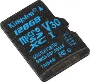 Карта памяти KINGSTON 128GB microSDXC Class UHS-I U3 V30 Canvas Go 45MB/s (SDCG2/128GBSP)