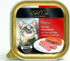 Консервы Edel Cat Menu нежный паштет с зайцем и печенью для кошек 100г (17403)