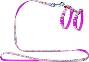 Шлейка Hunter Smart Harness with Leash Set Seventies нейлон розовая для кошек и собак