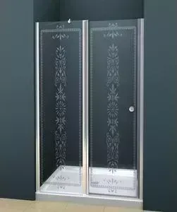 Дверное полотно CEZARES ROYAL PALACE-A-60/30-CP-Cr профиль хром, стекло прозрачное с матовым рисунком