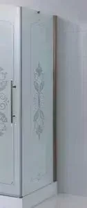 Универсальная боковая панель CEZARES GIUBILEO-100-FIX-CP-G-R правая профиль золото, стекло прозрачное с матовым рисунком