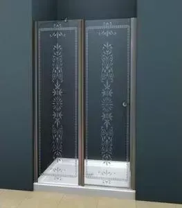 Дверное полотно CEZARES ROYAL PALACE-A-60/40-CP-Br профиль бронза, стекло прозрачное с матовым рисунком