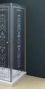 Универсальная боковая панель CEZARES ROYAL PALACE-A-90-FIX-CP-Br профиль бронза, стекло прозрачное с матовым рисунком
