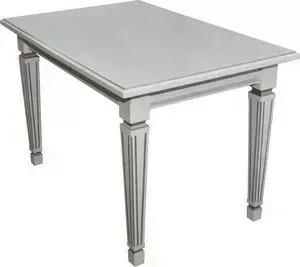Стол обеденный Мебелик Васко 03 раздвижной белый/патина 150/200x80