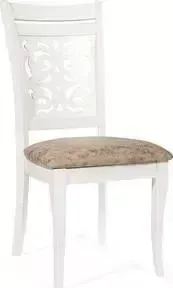 Стул TetChair Siena (SA-SC) дерево гевея, ivory white (слоновая кость 2-5) ткань античный коричневый 004-3