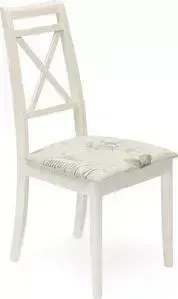 Стул TetChair Picasso (PC-SC) дерево гевея, ivory white (слоновая кость 2-5) ткань прованс № 13