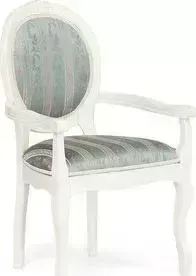 Кресло TetChair Fiona 2 (FN-AC2) дерево гевея, ivory white (слоновая кость) (2-5) ткань бирюзовая (H180-19)