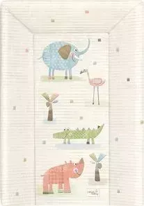 Матрац пеленальный Ceba Baby 70 см с изголовьем на кровать 120*60 см Elephant Gang ecru W-201-088-170