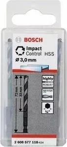 Сверло по металлу BOSCH 10шт Impact Control с шестигранным хвостовиком 3 мм (2.608.577.118)