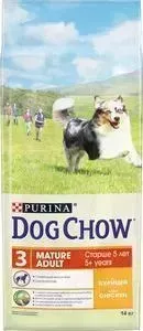 Сухой корм DOG CHOW Adult Mature 5+ with Chicken с курицей для собак в возрасте 5-9 лет 14кг (12308569)
