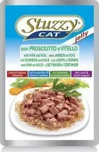 Пауч Stuzzy и Cat Skin Care Heart Support Ham Veal кусочки в желе с ветчиной и телятиной, забота о коже и сердце для кошек 100г(132.С2473): характерист