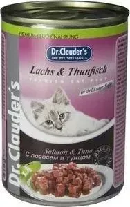 Консервы Dr.Clauder&amp;#039;s Dr.Clauder&s Salmon Tuna in Delicate Sauce с лососем и тунцом кусочки в соусе для кошек 415г