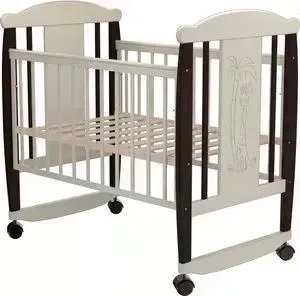 Кроватка детская Valle Giraffe 02 колесо-качалка без ящика белый