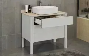 Тумба с раковиной Comforty с и столешницей Лондон 90-2 белый глянец (4138841)
