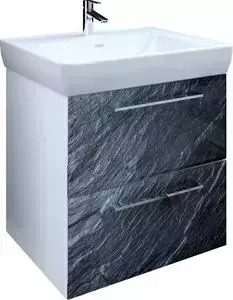 Тумба с раковиной 1Marka с Marka One Visbaden 70 черный дикий камень (4604613335427, 191645)