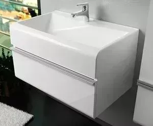 Тумба с раковиной Velvex с Crystal 70 белый (tpCUB.70-21.21, rkLAM.70-81)