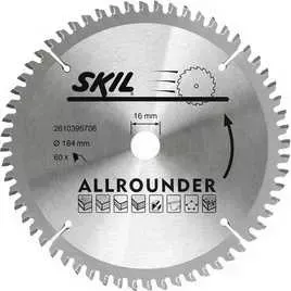 Диск пильный SKIL 184х16мм 60зубьев Allrounder (2610395706)