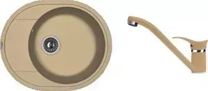 Мойка кухонная и смеситель FLORENTINA и смеситель Родос 580 капучино FG (20.240.B0580.306 + 33.51L.1110.306)