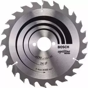 Диск пильный BOSCH 190х30мм 24зуба Optiline Wood (2.608.641.185)