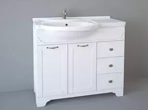 Тумба с раковиной Dreja с Antia 90 2 дверки, 3 ящика, белый, левая (99.0439, 640276)