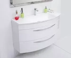 Тумба с раковиной De Aqua с Лонг 120 белая (187921 + WL 120, WL 120)