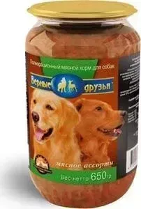 Консервы Верные друзья Мясное ассорти для собак 650г