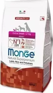 Сухой корм Monge Speciality Line Adult Dog Extra Small Lamb, Rice and Potatoes с ягненком, рисом и картофелем для собак миниатюрных пород 800г: характ