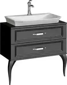 Тумба с раковиной Aqwella с 5 Stars LaDonna 85x40,5 черная (LAD0108BLK + pu0480107001100005)