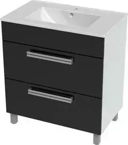 Тумба с раковиной TRITON с Ника 60 черный (Щ0000017890, Н0000099808)