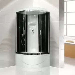 Душевая кабина Royal Bath BK6 90х90х217 стекло черное/прозрачное (RB90BK6-BT-CH)