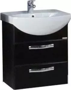 Тумба с раковиной АКВАТОН с Ария 50 м подвесная чёрный глянец (1A140001AA950 + 1WH207781)
