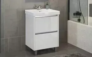 Тумба с раковиной Comforty с Дублин 60 белый глянец (4137134)