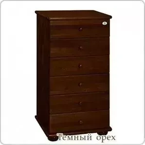Комод Кубаньлесстрой 6 ящиков узкий (тёмный орех) АБ 30