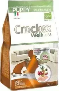 Сухой корм Crockex Wellness Pappy Medio-Maxi Chicken Meat Vegetables Fructs с курицей и рисом для щенков средних и крупных пород12кг (MCF3312): характ